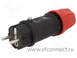 Вилка кабельная 16A/250V/2P+E/IP44 05622-S резиновый корпус
